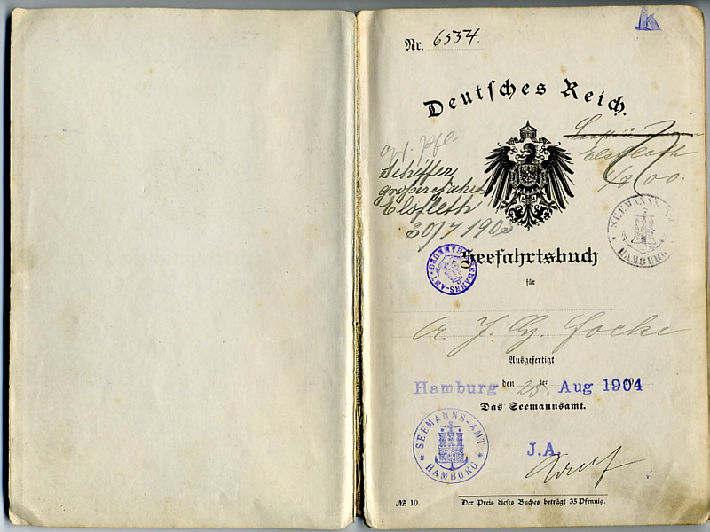 Arthur Focke Zweites Seefahrtsbuch
