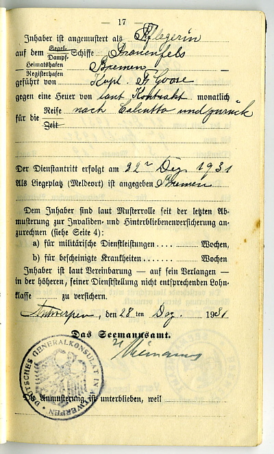 Seefahrtsbuch Auguste Goose - FRAUENFELS (1)