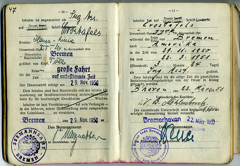 Seefahrtsbuch Fritz Bohlken - CROSTAFELS (3)