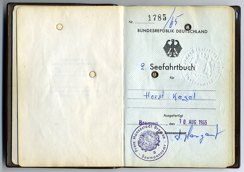 Seefahrtsbuch Horst Kegel