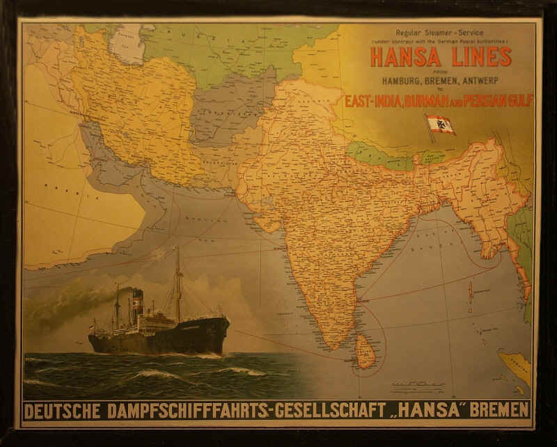 Fahrtgebietskarte der DDG Hansa