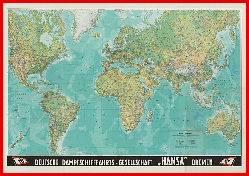 Weltkarte der DDG Hansa