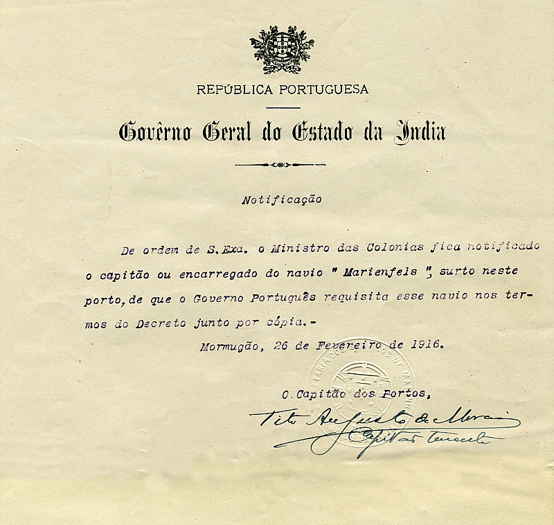 Portugisisches Dokument.